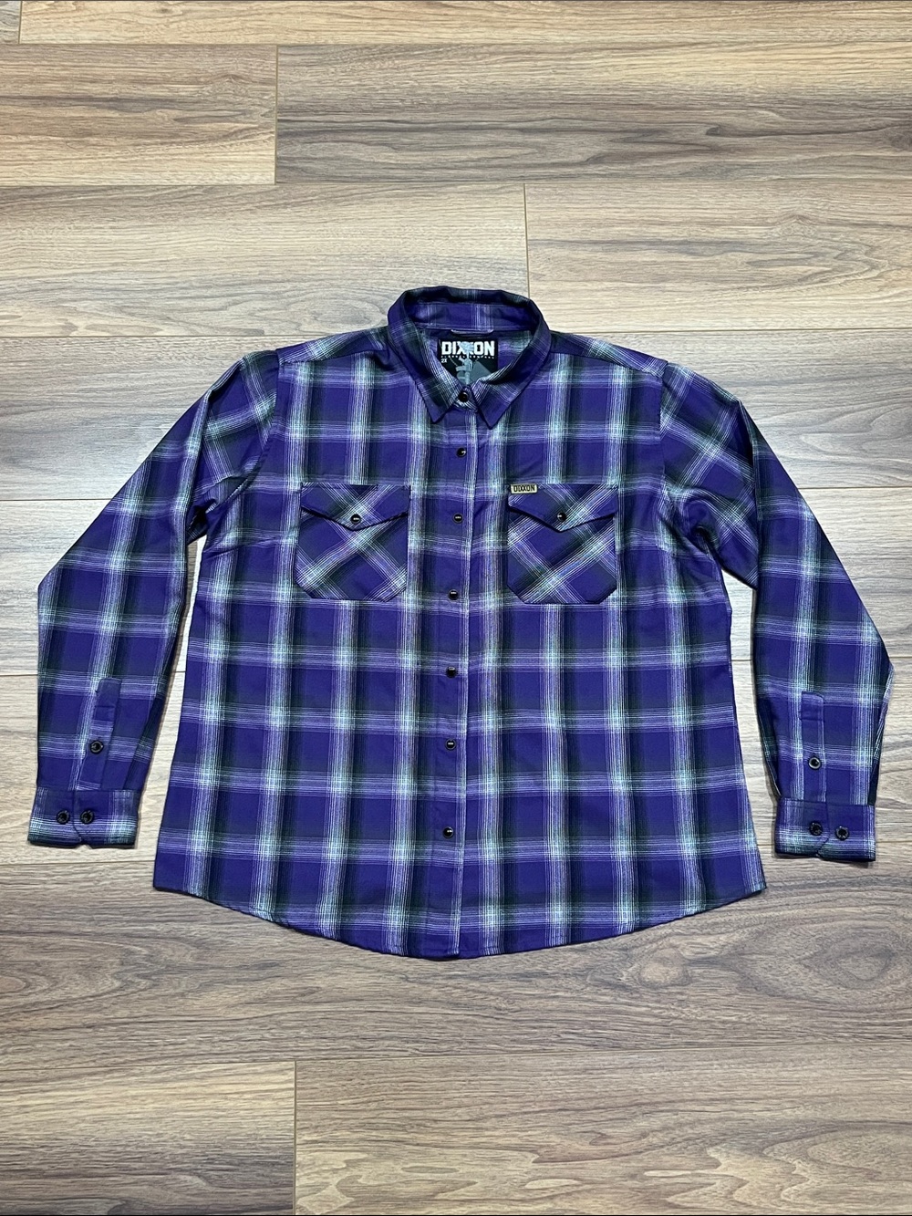 Dixxon Women’s The Sacrifice Flannel in Purple/Black Plaid Size 2X